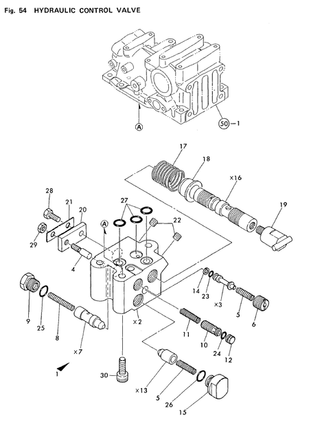 HYD. CONTROL VALVE (FOR PG.) (YM180) HYD. CONTROL VALVE (FOR PG.) (YM180)