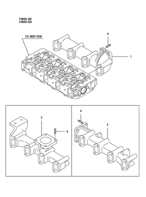 EXHAUST MANIFOLD (4TNV84T-GGE) EXHAUST MANIFOLD (4TNV84T-GGE)