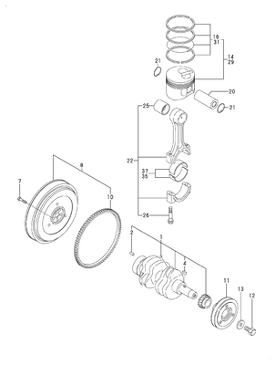 CRANKSHAFT & PISTON (2TNV70-ASA) CRANKSHAFT & PISTON (2TNV70-ASA)