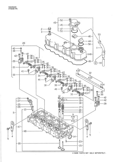 CYLINDER HEAD & BONNET (4TNE88-PG)
