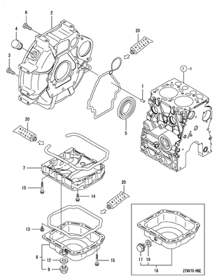 FLYWHEEL HOUSING & OIL SUMP (2TNV70-HGE) FLYWHEEL HOUSING & OIL SUMP (2TNV70-HGE)