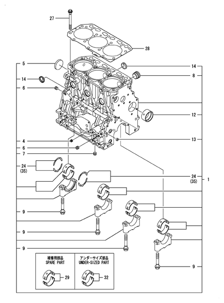 CYLINDER BLOCK (3TNV88F-ESGY)