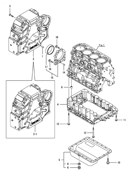FLYWHEEL HOUSING & OIL SUMP (4TNV88-XKITL)