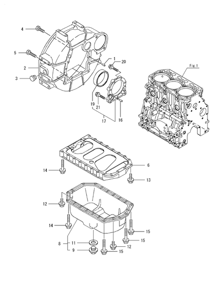 FLYWHEEL HOUSING & OIL SUMP (3TNV88F-ESSY)