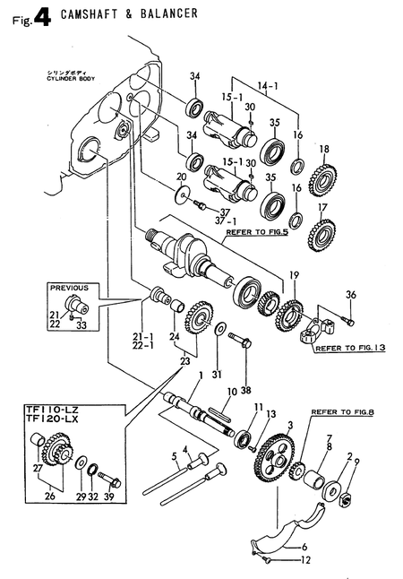 CAMSHAFT & BLANCER (TF110-H/HSK) CAMSHAFT & BLANCER (TF110-H/HSK)