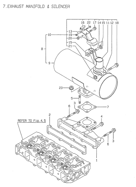 EXHAUST MANIFOLD & SILENCER (4TNE84-G1A)
