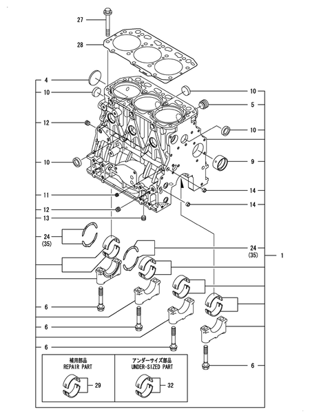 CYLINDER BLOCK (3TNV88-ZKRN(Q)(K)) CYLINDER BLOCK (3TNV88-ZKRN(Q)(K))