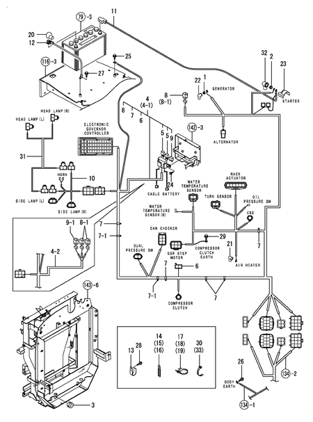 WIRING HARNESS(ENGINE(CAB(ADD.ITEM (T80)
