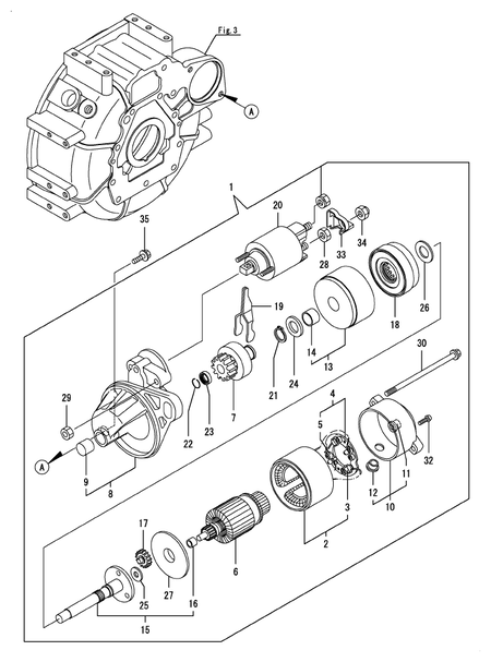 STARTER MOTOR (3TNV74F-SDSA)