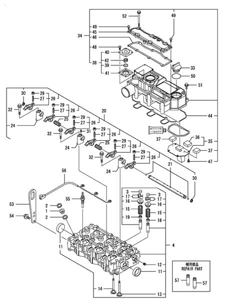 CYLINDER HEAD & BONNET (3TNM72-AMW)