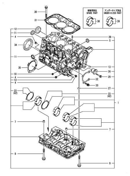 CYLINDER BLOCK (3TNM74F-SAWM)