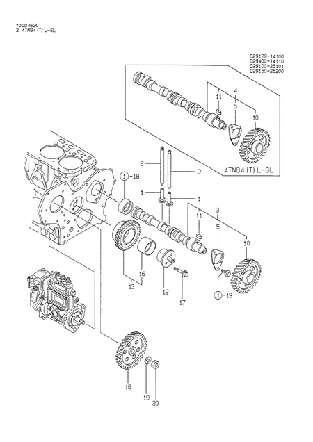 CAMSHAFT & DRIVE GEAR (4TN84L-RGL) CAMSHAFT & DRIVE GEAR (4TN84L-RGL)