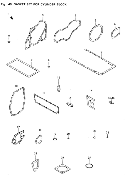 GASKET SET FOR CYLINDER BLOCK (4T112TLE-PP)