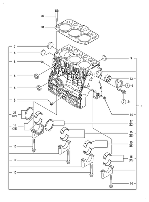CYLINDER BLOCK (3TNV70-GGE) CYLINDER BLOCK (3TNV70-GGE)