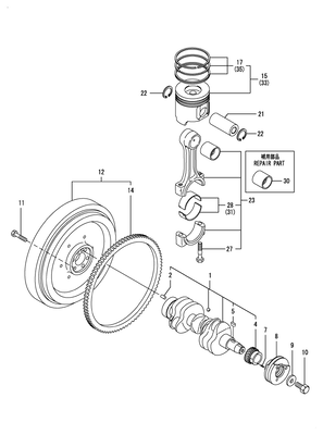 CRANKSHAFT & PISTON (3TNV84T-BGGE) CRANKSHAFT & PISTON (3TNV84T-BGGE)