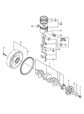 CRANKSHAFT & PISTON (4TNV106-GGE) CRANKSHAFT & PISTON (4TNV106-GGE)