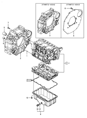 FLYWHEEL HOUSING & OIL SUMP (3TNM72-ASA)