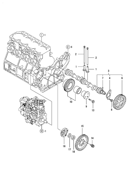 CAMSHAFT & DRIVING GEAR (4TNV106-GGE2)
