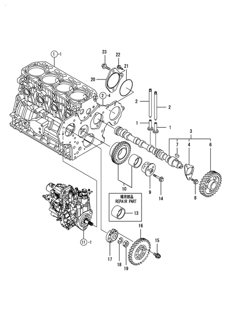 CAMSHAFT & DRIVING GEAR (4TNV88-BDSA)