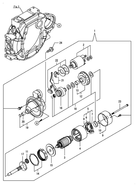 STARTER MOTOR (3TNV88C-DMU)