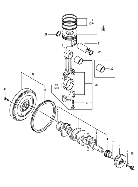 CRANKSHAFT & PISTON (4TNV84T-GGF) CRANKSHAFT & PISTON (4TNV84T-GGF)