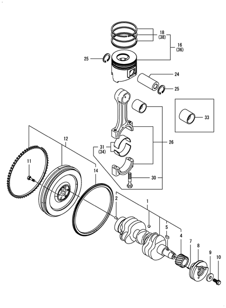 CRANKSHAFT & PISTON (3TNV88C-DHM) CRANKSHAFT & PISTON (3TNV88C-DHM)