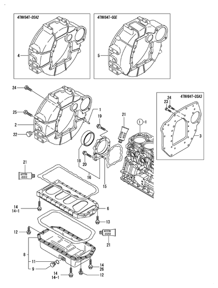 FLYWHEEL HOUSING & OIL SUMP (4TNV84T-DSA2)