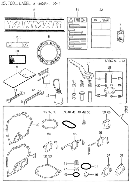 TOOL,LABEL & GASKET SET (L40AE-DP2T)