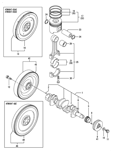 CRANKSHAFT & PISTON (4TNV84T-DSA3)