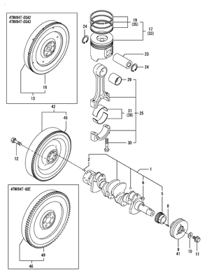 CRANKSHAFT & PISTON (4TNV84T-DSA2) CRANKSHAFT & PISTON (4TNV84T-DSA2)