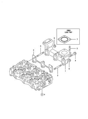 EXHAUST MANIFOLD (3TNM72-HGE) EXHAUST MANIFOLD (3TNM72-HGE)