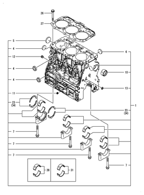 CYLINDER BLOCK (3TNV80F-NXDYA) CYLINDER BLOCK (3TNV80F-NXDYA)