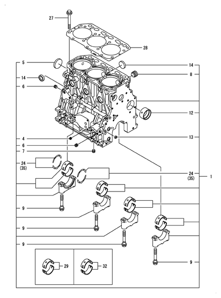 CYLINDER BLOCK (3TNV88F-EPWNV)