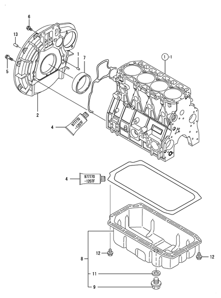 FLYWHEEL HOUSING & OIL SUMP (4TNE92-HRJ)
