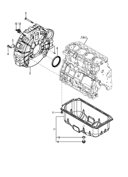 FLYWHEEL HOUSING & OIL SUMP (TNV)