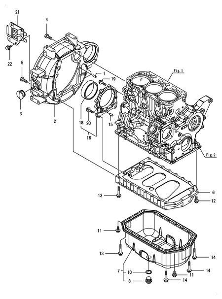 FLYWHEEL HOUSING & OIL SUMP (3TNV88F-EPMBA) FLYWHEEL HOUSING & OIL SUMP (3TNV88F-EPMBA)