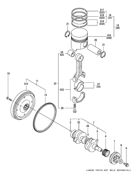 CRANKSHAFT & PISTON (3TNE74-ENSR3)