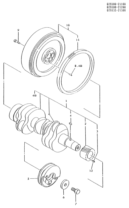 CRANKSHAFT & FLYWHEEL (3TN84L-RFAVM) CRANKSHAFT & FLYWHEEL (3TN84L-RFAVM)