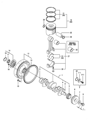 CRANKSHAFT & PISTON (4TNV98T-ZNSAD) CRANKSHAFT & PISTON (4TNV98T-ZNSAD)