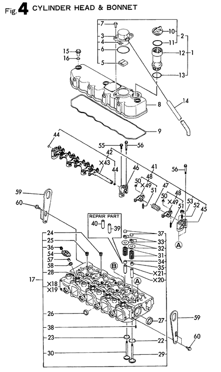 CYLINDER HEAD & BONNET (4TN84TE-RNS)