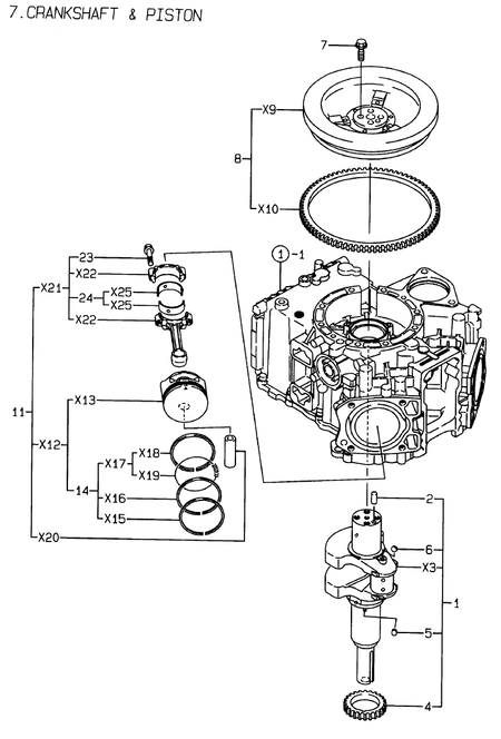 CRANKSHAFT & PISTON (2V78C-DXCA)