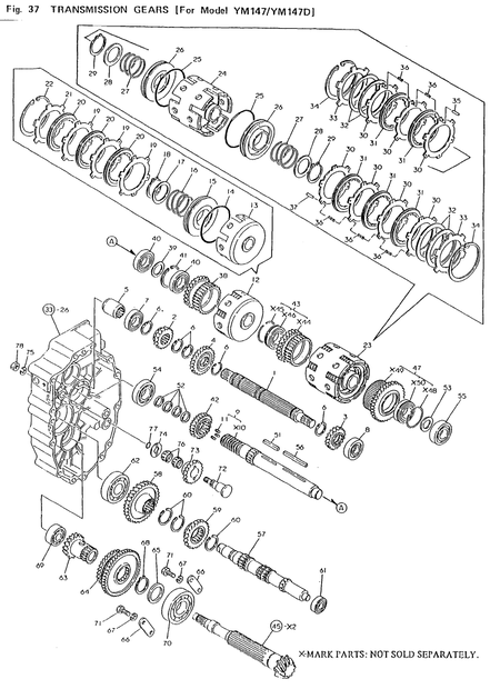 TRANSMISSION GEARS(YM147(D)) (YM140D) TRANSMISSION GEARS(YM147(D)) (YM140D)