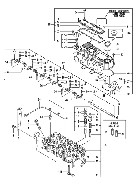 CYLINDER HEAD & BONNET (3TNV70-PUKN) CYLINDER HEAD & BONNET (3TNV70-PUKN)
