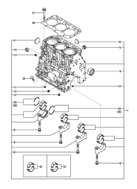 CYLINDER BLOCK (3TNV88C-DYI2D)