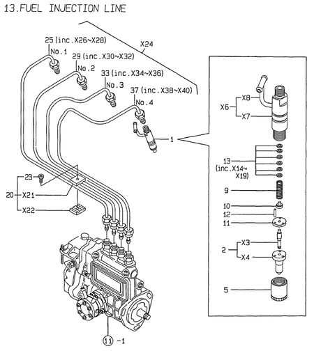 FUEL INJECTION LINE (4TNE88-MS)