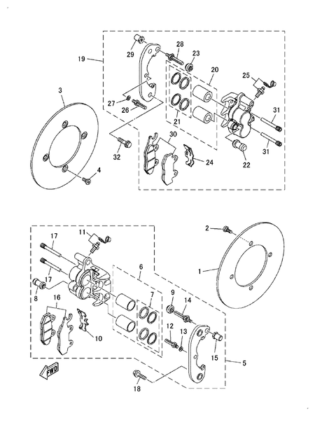 REAR BRAKE CALIPER(1)(G) (YU700GMP) REAR BRAKE CALIPER(1)(G) (YU700GMP)