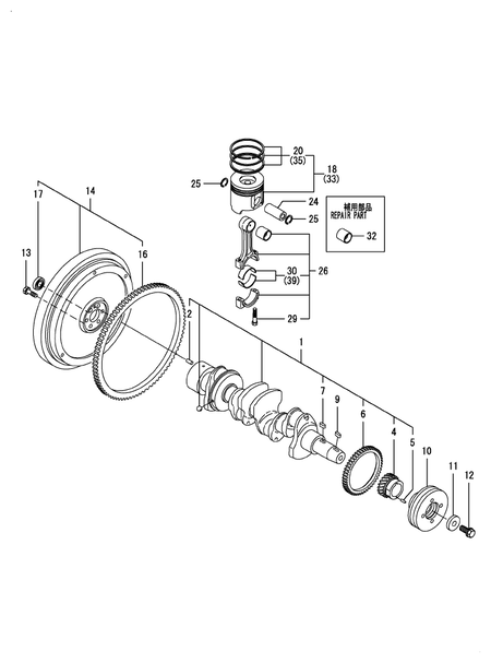 CRANKSHAFT & PISTON (4TNV88-BLRG)