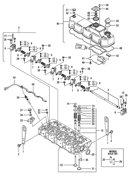 CYLINDER HEAD & BONNET (4TNV88-BPTB1T)