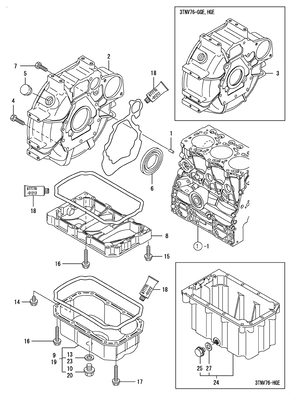 FLYWHEEL HOUSING & OIL SUMP (3TNV76-HGE) FLYWHEEL HOUSING & OIL SUMP (3TNV76-HGE)