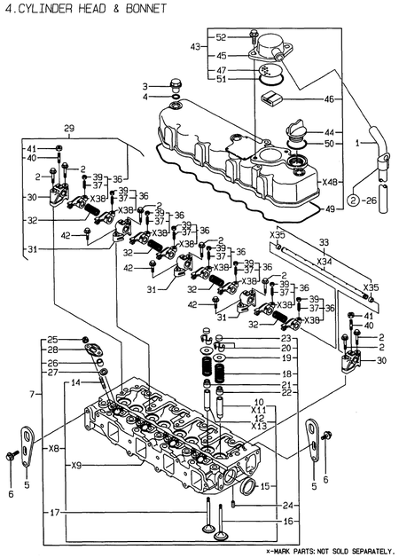 CYLINDER HEAD & BONNET (4TNE88-EBE2)